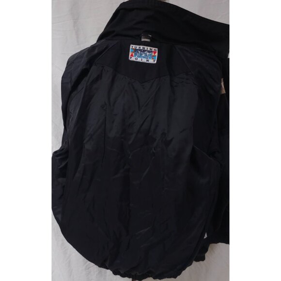 Vtg Turning Point CAT Mens XXL Black Zip Snap Caterpillar Lined Work Jacket Coat - Picture 9 of 14